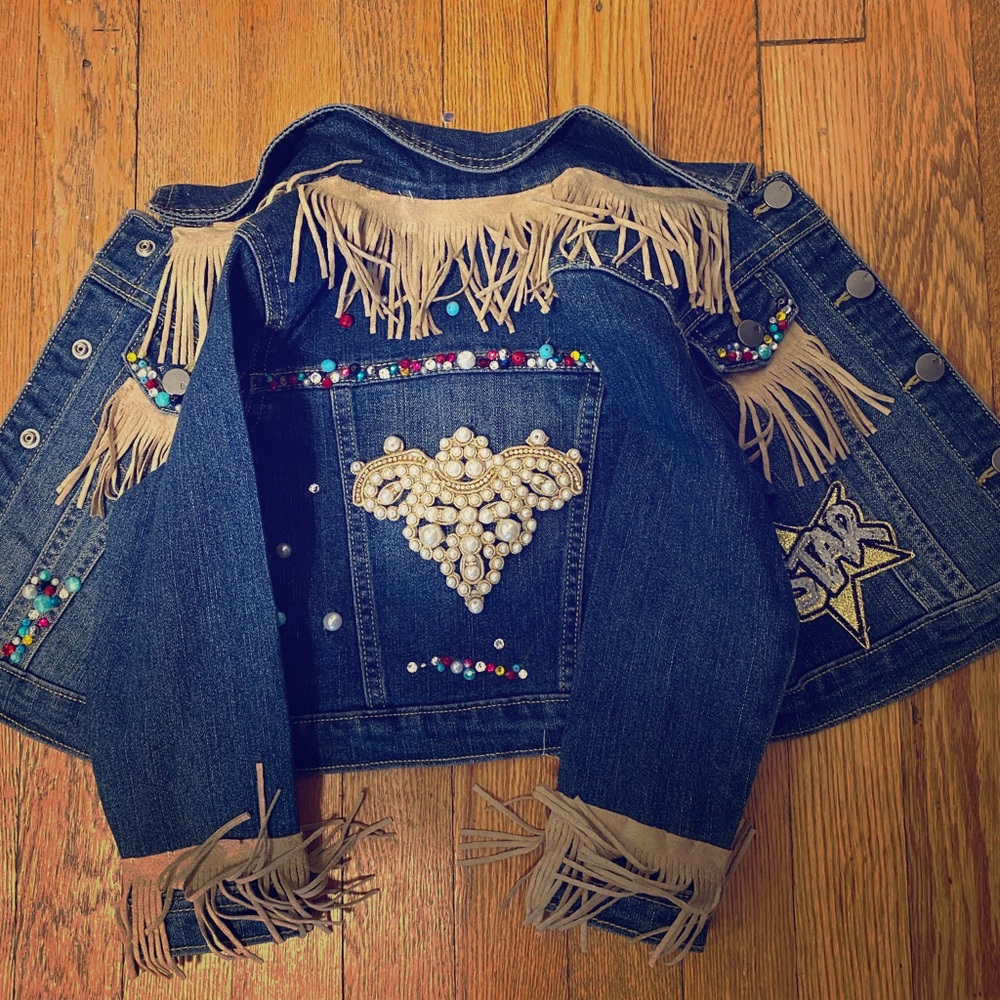 Jean jacket handmade girls